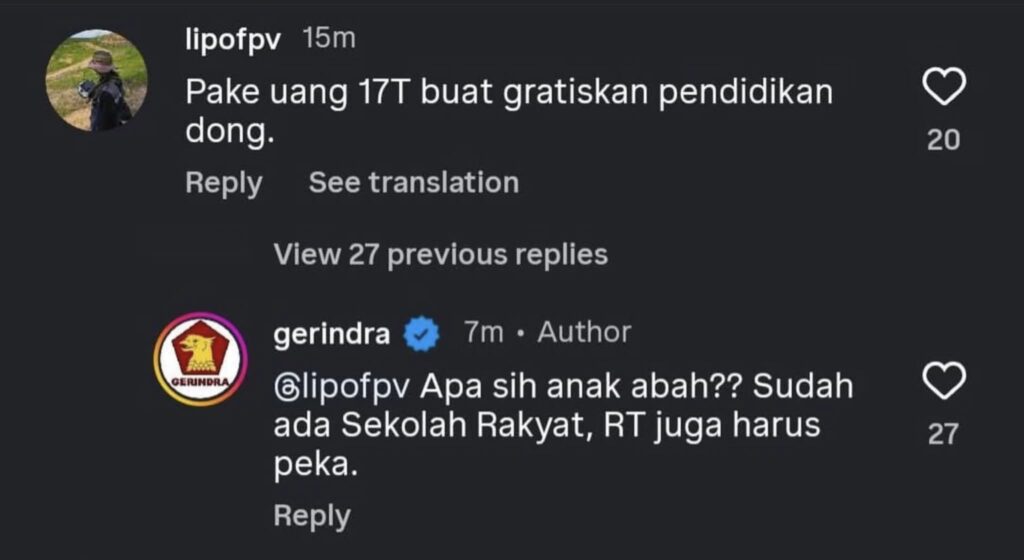 Fenomena labelling yang dilakukan admin Partai Gerindra