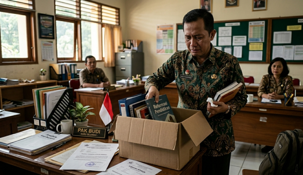 guru dipecat akibat kritik sekolah