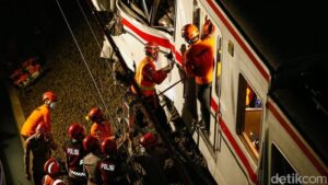 Kecelakaan Kereta di Stasiun Bekasi Timur (Rifkianto Nugroho/detikFoto)