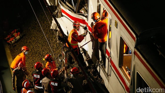Kecelakaan Kereta di Stasiun Bekasi Timur (Rifkianto Nugroho/detikFoto)