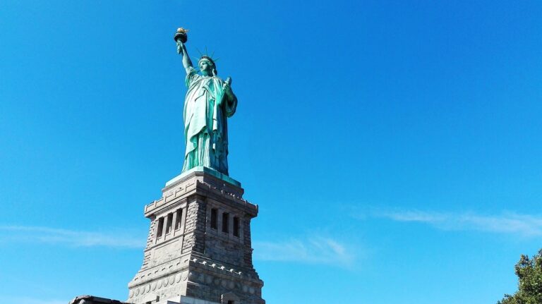 new york, statue, united states, manhattan, freedom, monument, city, nature, island, usa, blue, hudson, new world, america, sky, blue sky, liberty island, nyc, york